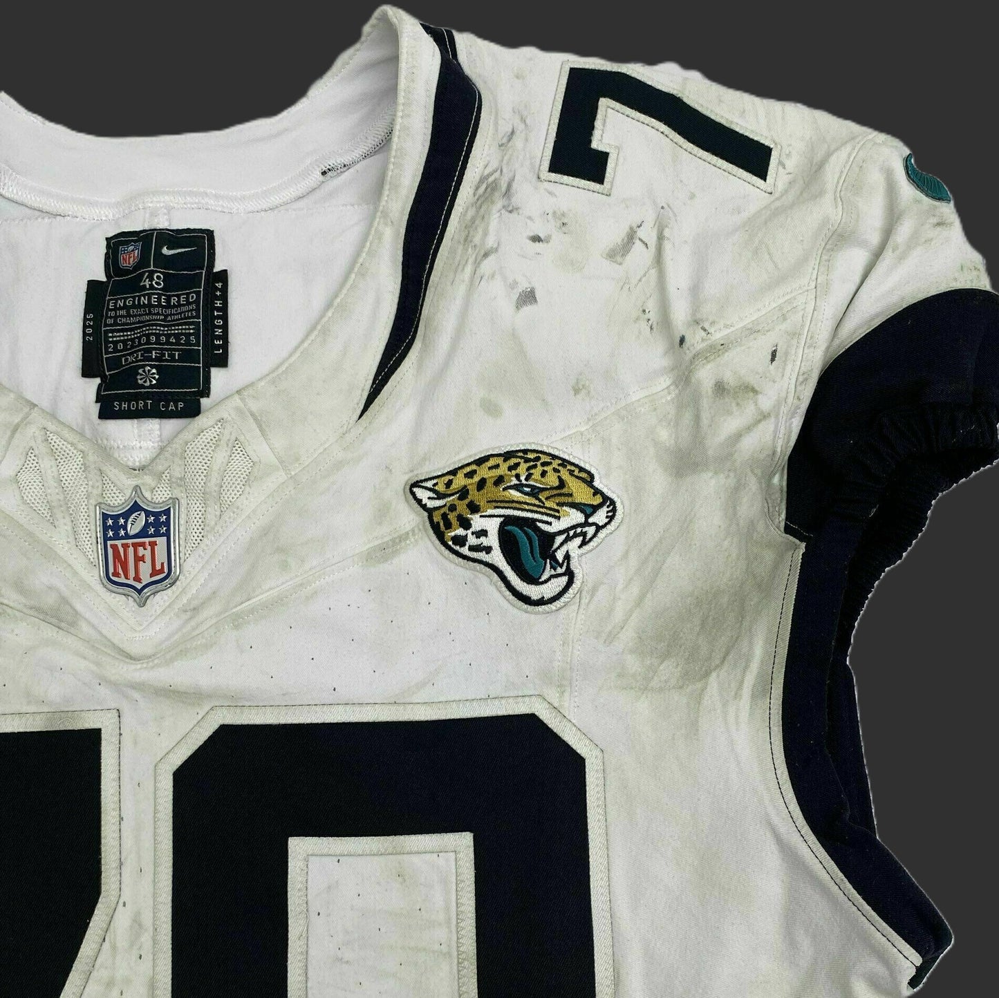 Cole Van Lanen GAME WORN 11/02/25 Jacksonville Jaguars🐆NFL Jersey vs Las Vegas Raiders Also Includes Certificate of Authenticity