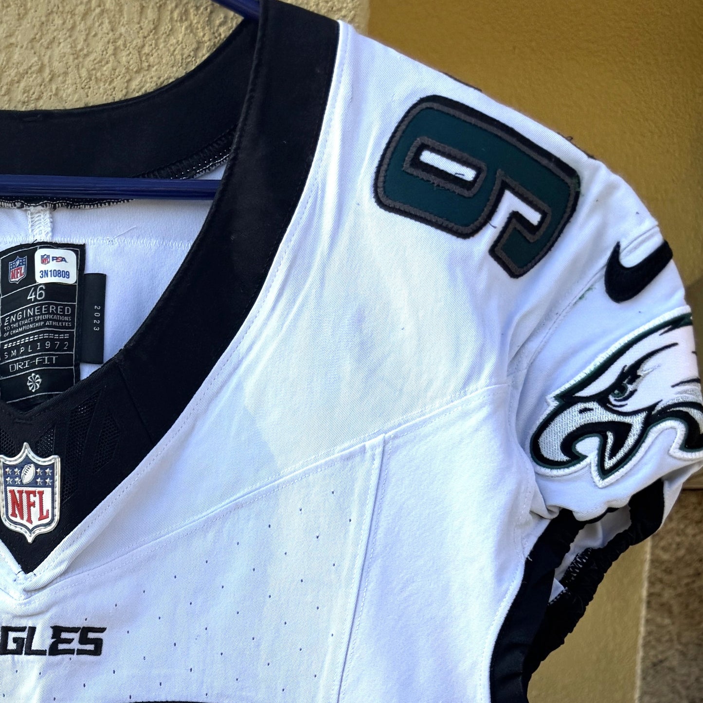 Milton Williams GAME WORN💪09/06/2024 Philadelphia Eagles🦅Nike NFL Jersey👕vs. Green Bay Packers matchup in São Paulo, Brazil