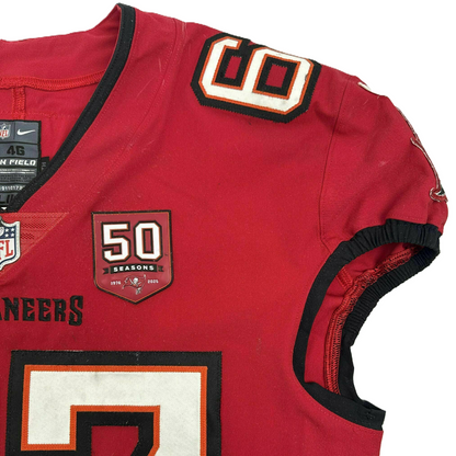 Luke Goedeke GAME WORN 💪12/07/25 Tampa Bay Buccaneers Nike NFL Jersey vs New Orleans Saints Includes Authenticity
