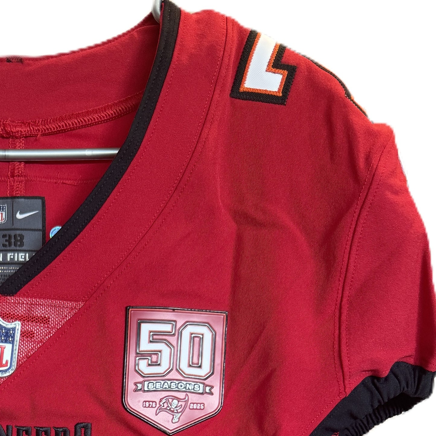 Bucky Irving GAME ISSUED 💪 Tampa Bay Buccaneers On-Field Nike NFL Red Jersey 🎽 Also includes Certificate of Authenticity 🛡️