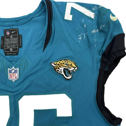 Ezra Cleveland GAME WORN 09-28-25 Jacksonville Jaguars Nike NFL Jersey vs. San Francisco 49ers Also includes COA 🛡️