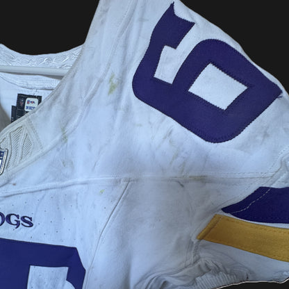 Michael Jurgens GAME WORN 💪 09/28/25 Minnesota Vikings 💜 vs Pittsburgh Steelers NFL Jersey Also includes PSA Authentication