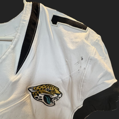 Trevor Lawrence GAME WORN 11/09/25 PHOTO MATCHED Jacksonville Jaguars Nike NFL Jersey vs Houston Texans Also includes Fanatics COA