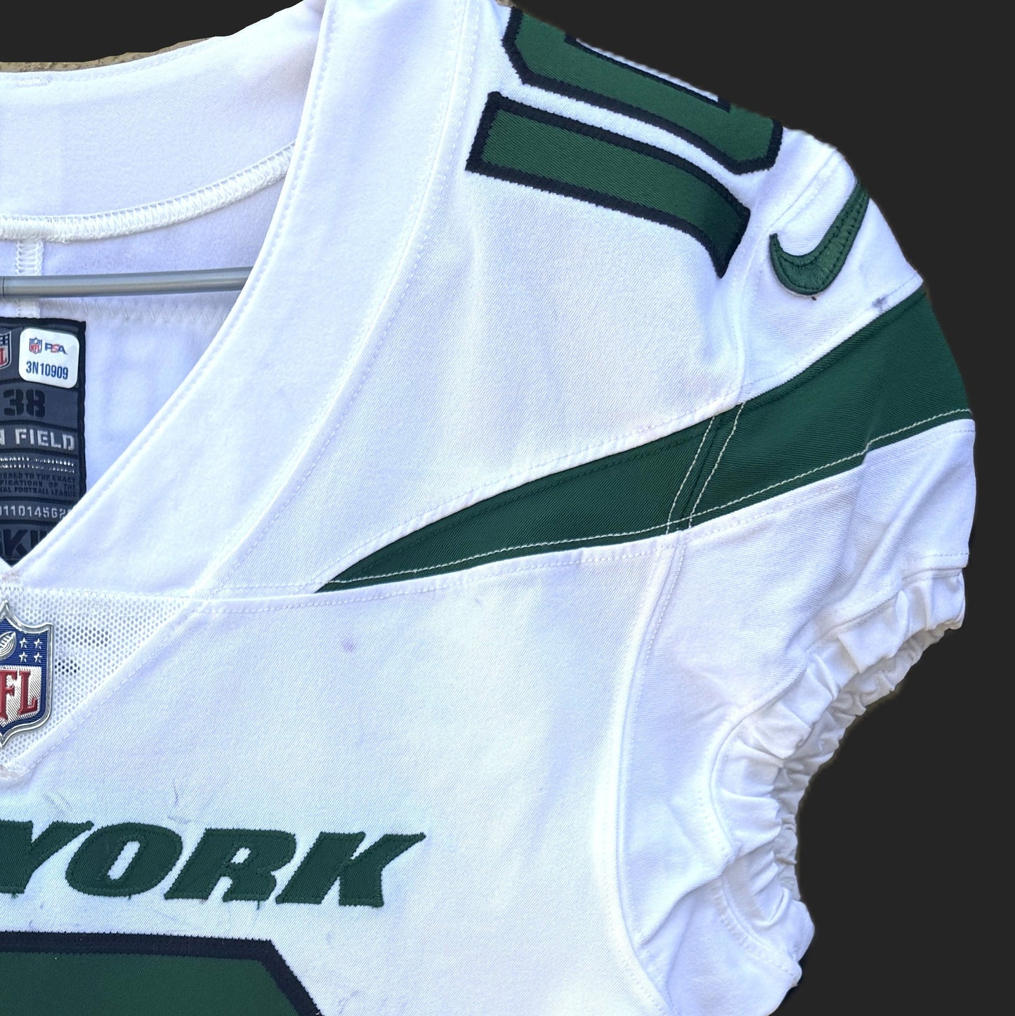 Braxton Berrios GAME WORN 💪 New York Jets Nike NFL Jersey 👕 Also features PSA Certificate of Authenticity🛡️