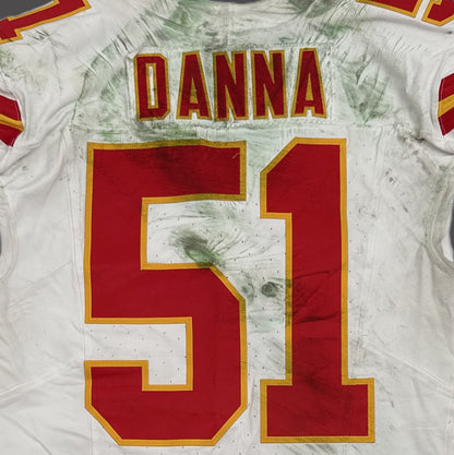 Mike Danna GAME WORN 💪 10/06/25 Kansas City Chiefs Nike NFL Jersey 🎽 vs Jaguars - COA included 🛡️
