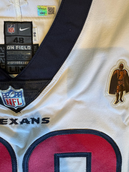 J.J. Watt 💯 GAME ISSUED 💪 Houston Texans On-Field Nike NFL Jersey 👕 Also includes COA 🛡️ & Walter Payton NFL Man of the Year Patch