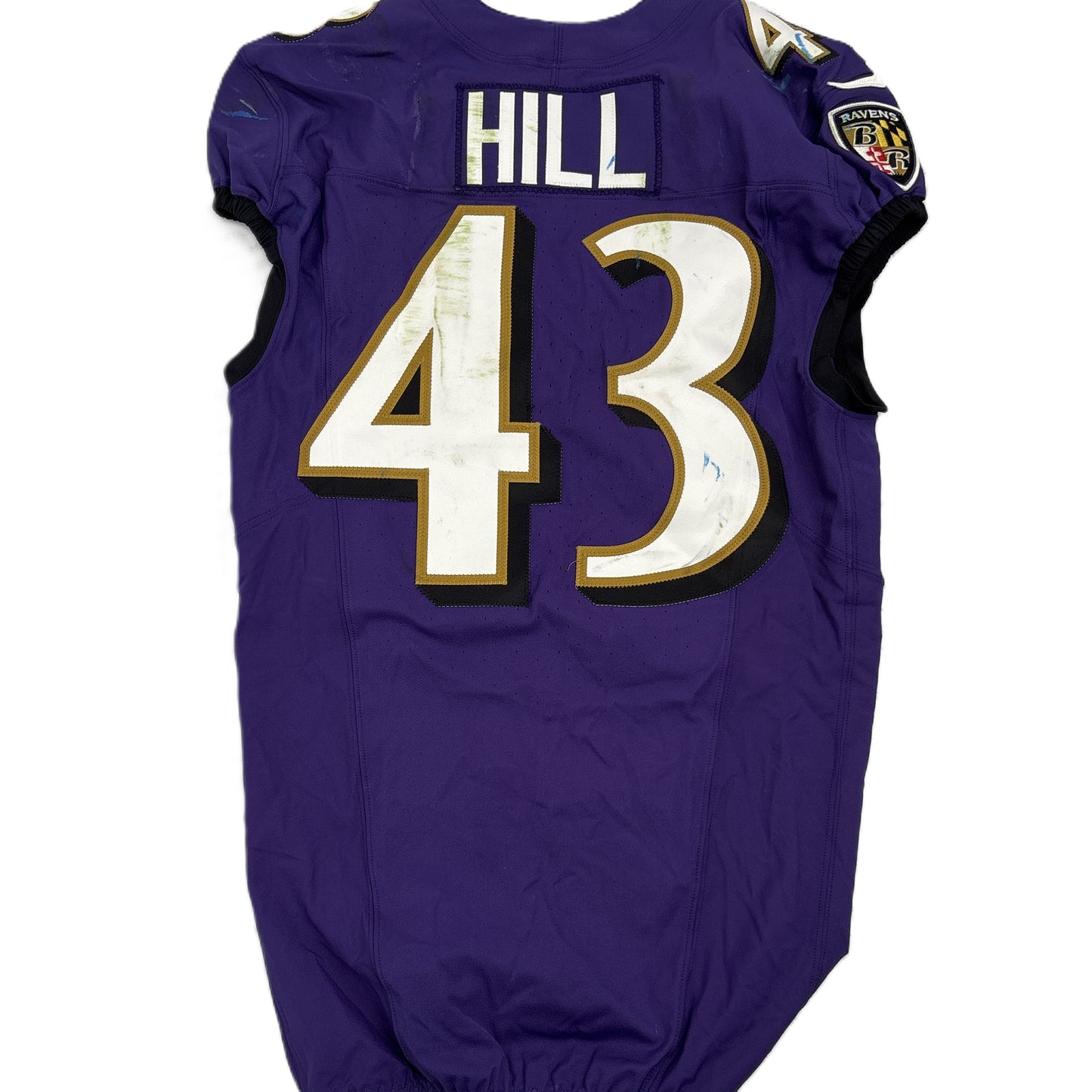 Justice Hill GAME-WORN💪10/12/25 On-Field Baltimore Ravens💜Jersey vs.Los Angeles Rams🐏