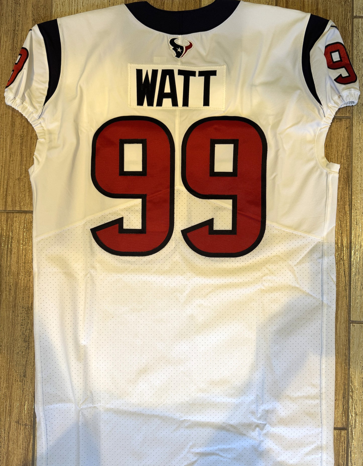 J.J. Watt 💯 GAME ISSUED 💪 Houston Texans On-Field Nike NFL Jersey 👕 Also includes COA 🛡️ & Walter Payton NFL Man of the Year Patch