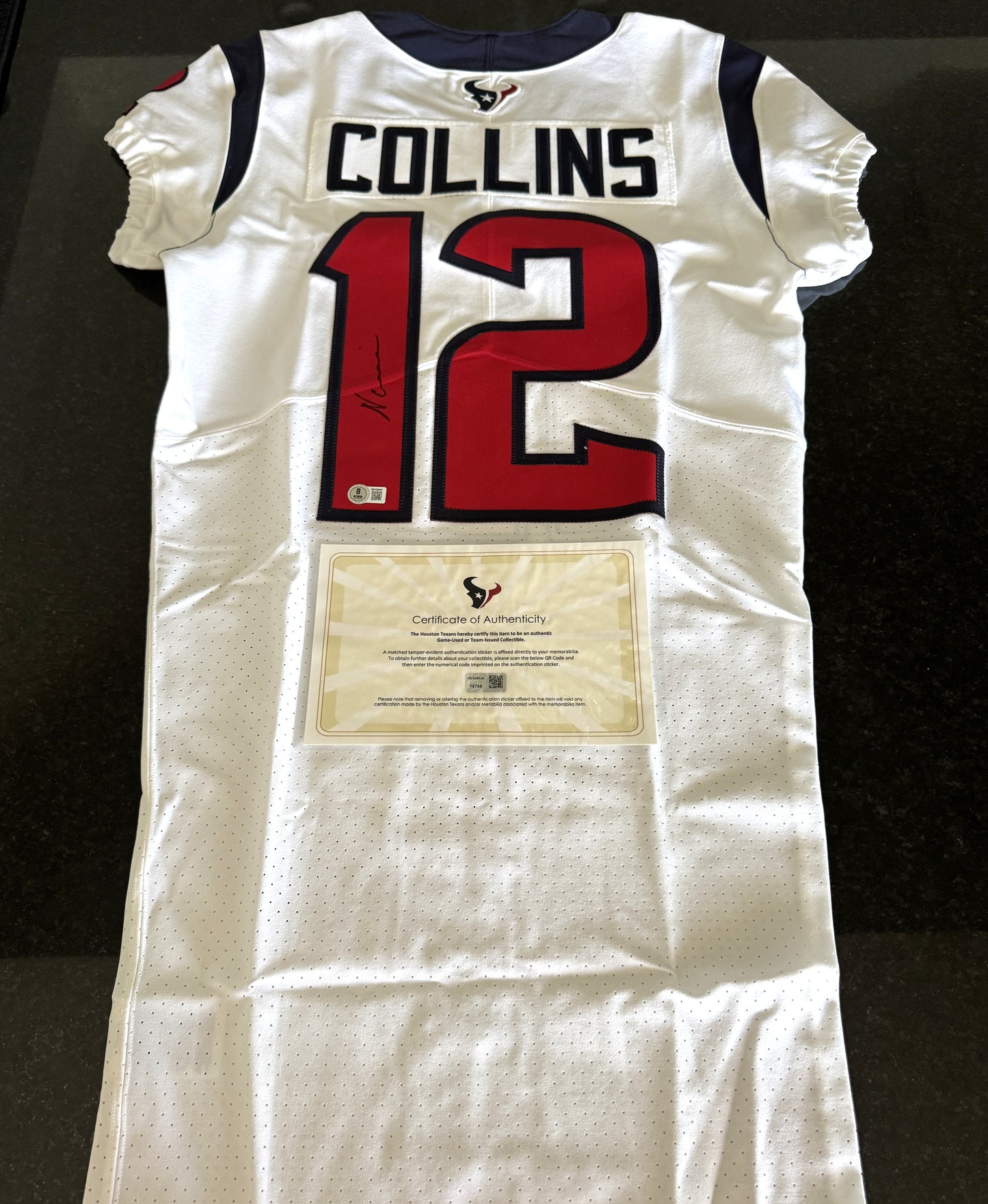 Nico Collins TEAM/GAME ISSUED 💥 Hand Signed✍️ Houston Texans 🐂 Nike NFL Jersey Also inc. COA 🛡️