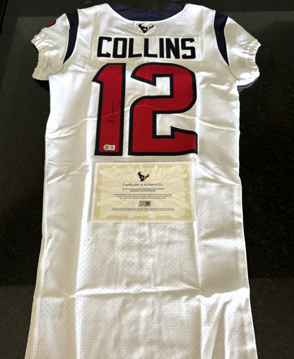Nico Collins TEAM/GAME ISSUED 💥 Hand Signed✍️ Houston Texans 🐂 Nike NFL Jersey Also inc. COA 🛡️