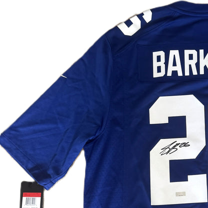 Saquon Barkley Hand Signed ✍️ New York Giants Nike NFL Jersey 👕 Also includes Authenticity 🛡️