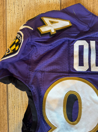 Josh Oliver GAME WORN💪11/20/22 Ravens💜vs. Panthers🐾On-Field NFL Nike Jersey Worn during the November 20, 2022 victory vs. Carolina Panthers