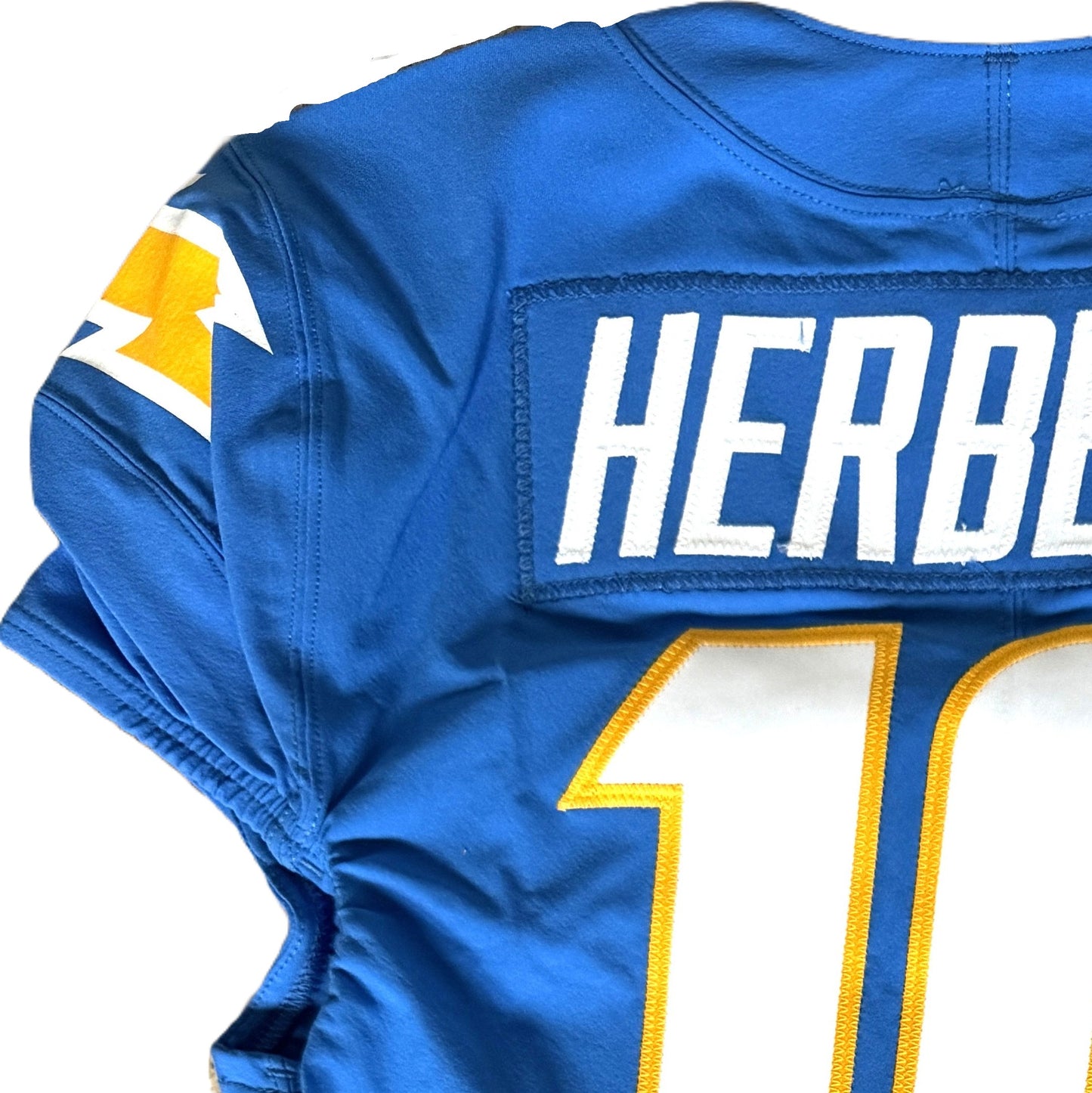 Justin Herbert TEAM-ISSUED💪Los Angeles Chargers⚡NFL Nike Jersey includes Captains Patch