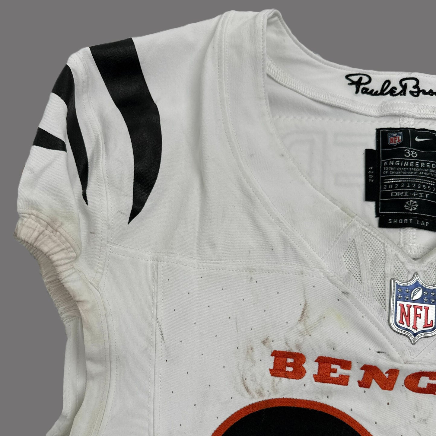 DJ Turner II GAME WORN 10/16/25 💪 Cincinnati Bengals 🐅 Nike NFL Jersey 👕vs Pittsburgh Steelers inc. COA 🛡️
