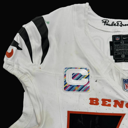 Logan Wilson GAME WORN/USED 10/12/25 💪 Cincinnati Bengals 🐅 Nike NFL Jersey vs Packers inc. COA 🛡️