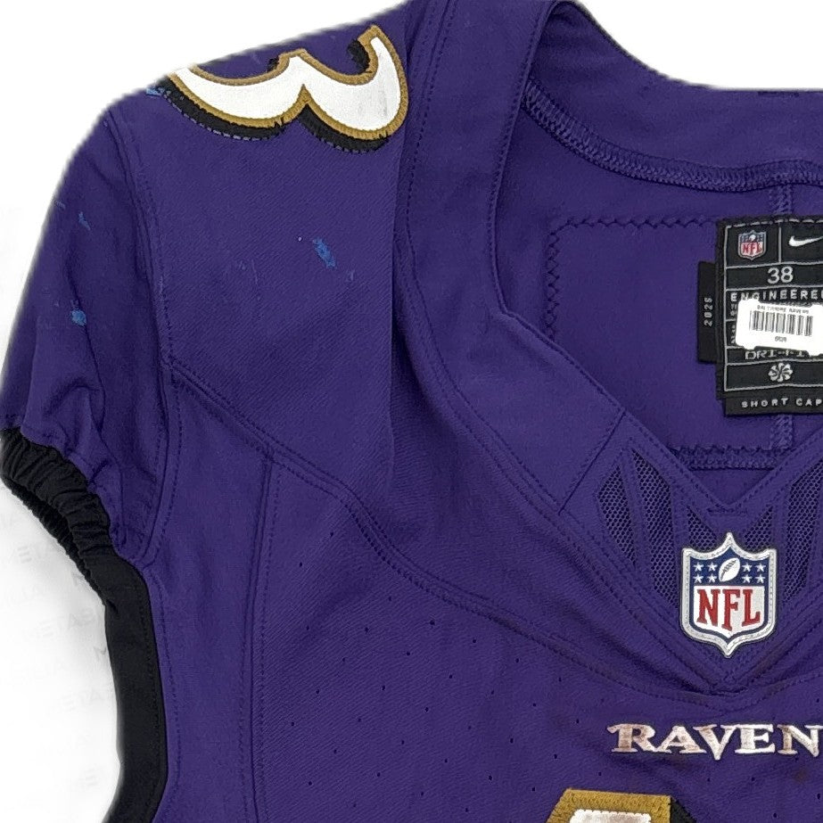 Justice Hill GAME-WORN💪10/12/25 On-Field Baltimore Ravens💜Jersey vs.Los Angeles Rams🐏