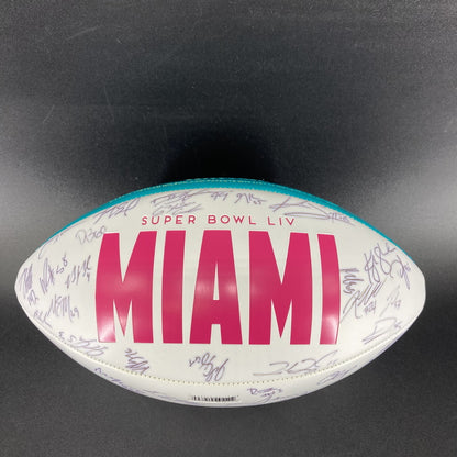 San Francisco 49ers Multi Signed Super Bowl 54 Commemorative Panel Ball Signed By Over 30 Players Inc. George Kittle, Kyle Juszczyk, Kyle Shannahan, DeForest Buckner, Kwon Alexander, Jeff Wilson...