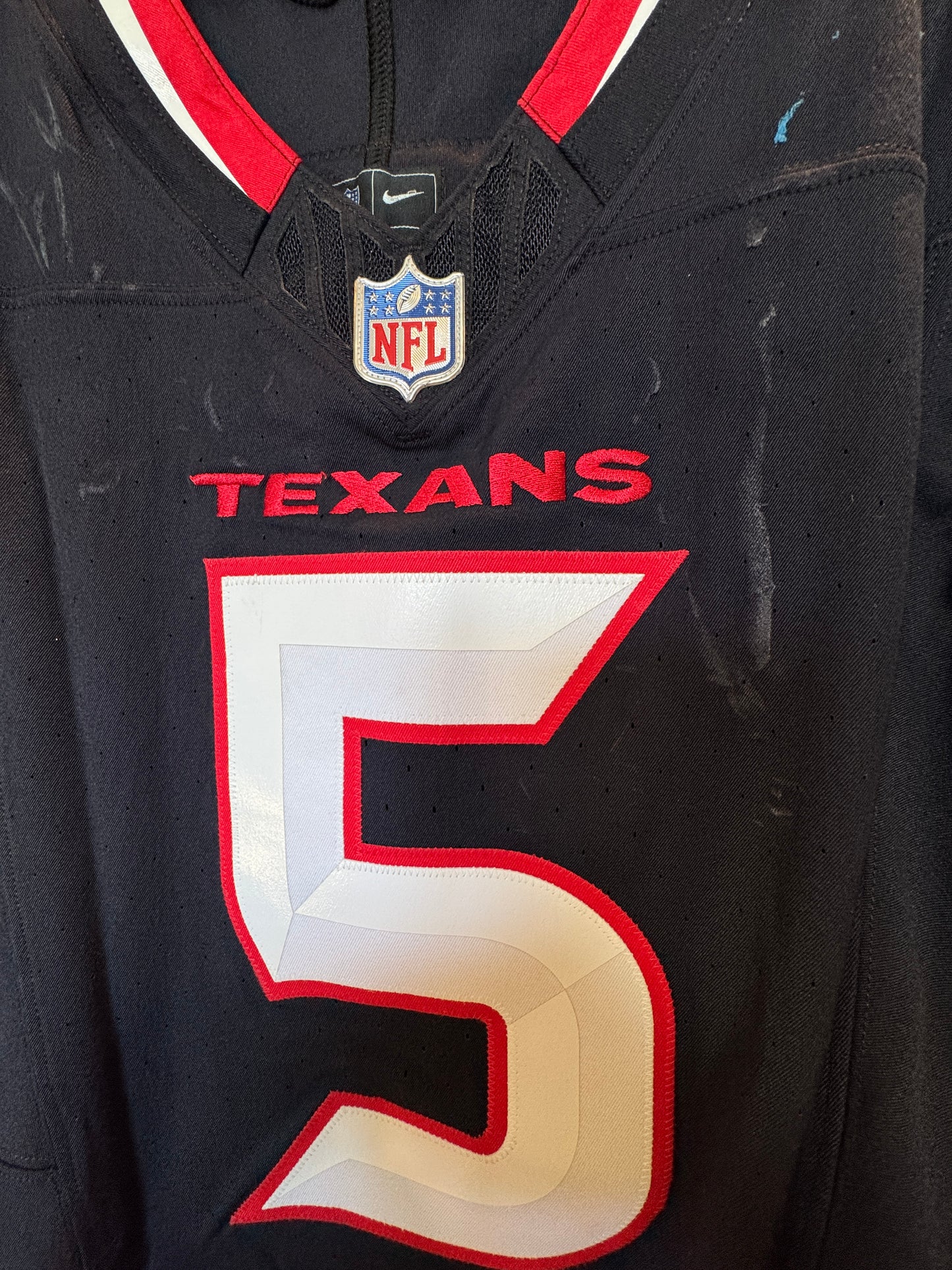 Jalen Pitre GAME USED 💪 09/07/2025 Houston Texans Nike NFL Jersey 🎽 vs. Los Angeles Rams 🐏 Inc.COA 🛡️