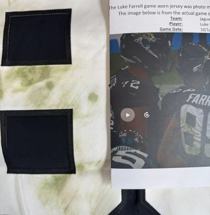 Luke Farrell GAME USED 10/01/23 + PHOTO-MATCHED Jacksonville Jaguars NFL Jersey vs. Atlanta Falcons Inc. PSA Authentication