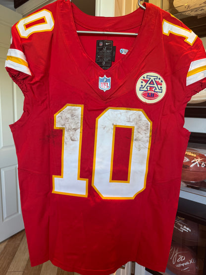 Isiah Pacheco GAME-WORN💪09/14/25 Kansas City Chiefs NFL Jersey🎽vs. Philadelphia Eagles