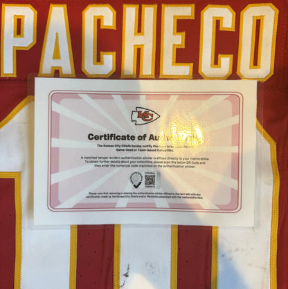 Isiah Pacheco GAME-WORN💪09/14/25 Kansas City Chiefs NFL Jersey🎽vs. Philadelphia Eagles