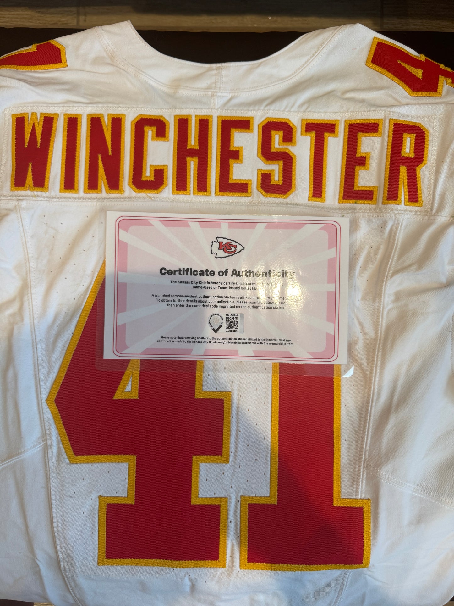 James Winchester GAME-WORN💪09/05/25 Kansas City Chiefs NFL Jersey vs. Los Angeles Chargers
