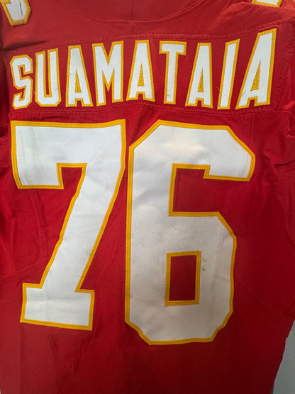 Kingsley Suamataia GAME-USED💪09/14/25 Kansas City Chiefs NFL Jersey🎽vs. Philadelphia Eagles