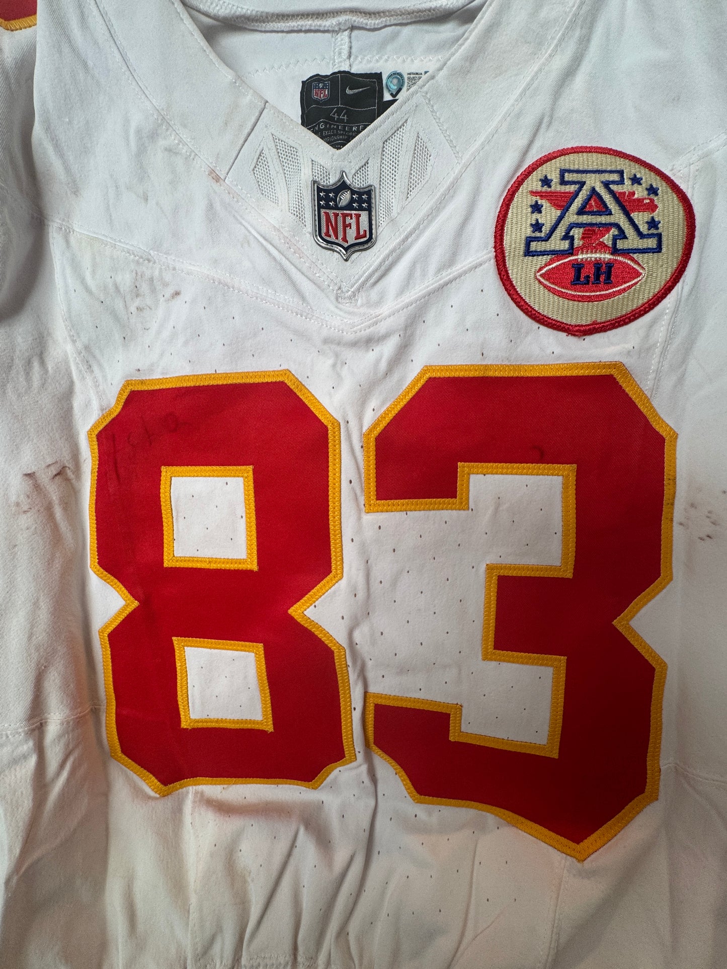 Noah Gray GAME-WORN 09/05/25 Kansas City Chiefs NFL Jersey vs. Los Angeles Chargers inc.COA