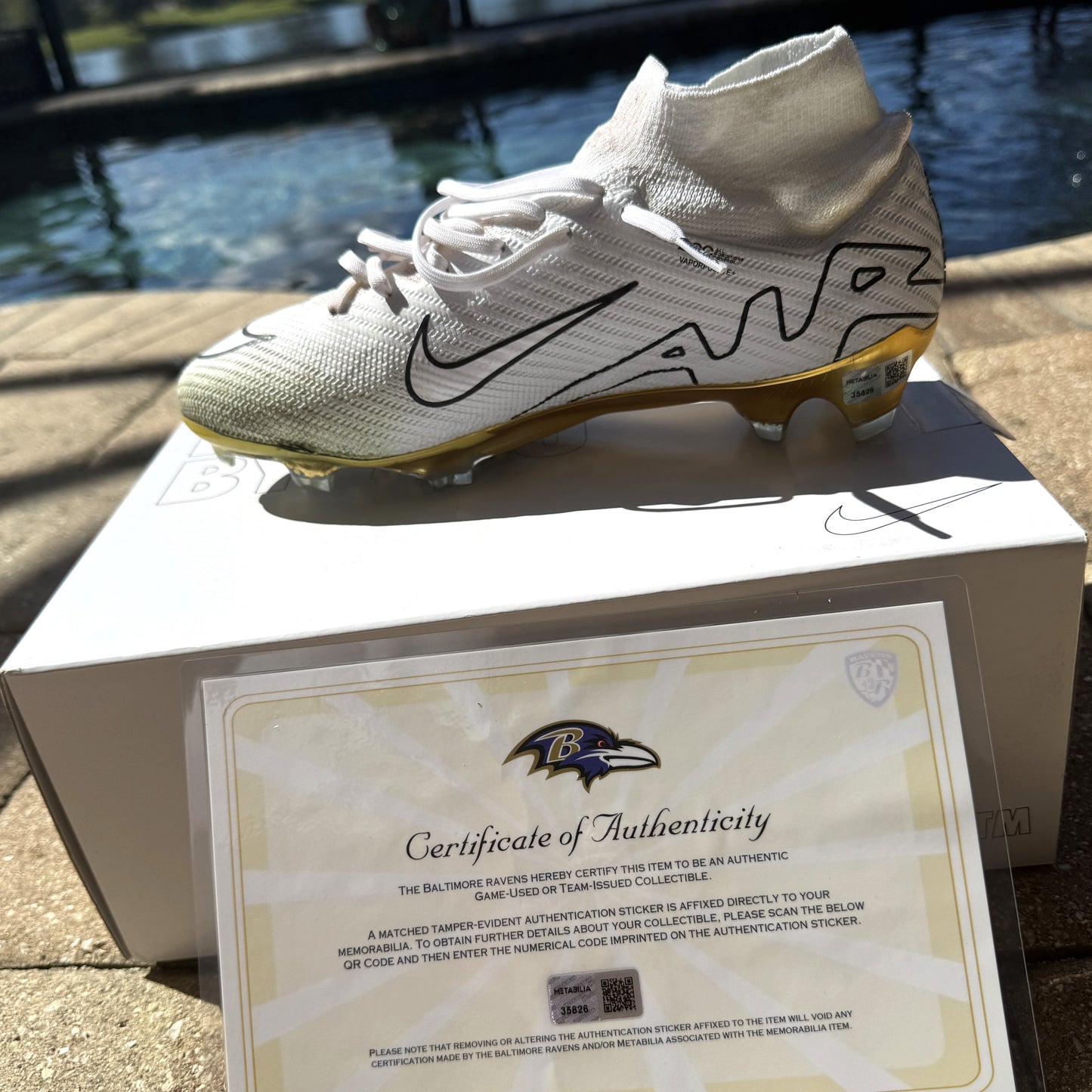 Justin Tucker Signed✍️GAME WORN💪NFL Cleats👟24-25 Season Ravens💜Inscribed🛡️Worn Week 8 vs. Cleveland Browns