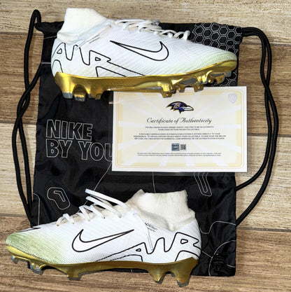 Justin Tucker Signed✍️GAME-WORN💪NFL Cleats👟11/07/24 Baltimore Ravens💜Inscribed. Worn vs Cincinnati Bengals💪