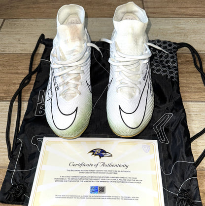 Justin Tucker Signed✍️GAME-WORN💪NFL Cleats👟11/07/24 Baltimore Ravens💜Inscribed. Worn vs Cincinnati Bengals💪