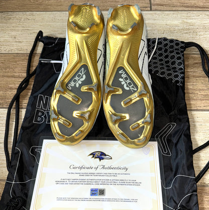 Justin Tucker Signed✍️GAME-WORN💪NFL Cleats👟11/07/24 Baltimore Ravens💜Inscribed. Worn vs Cincinnati Bengals💪