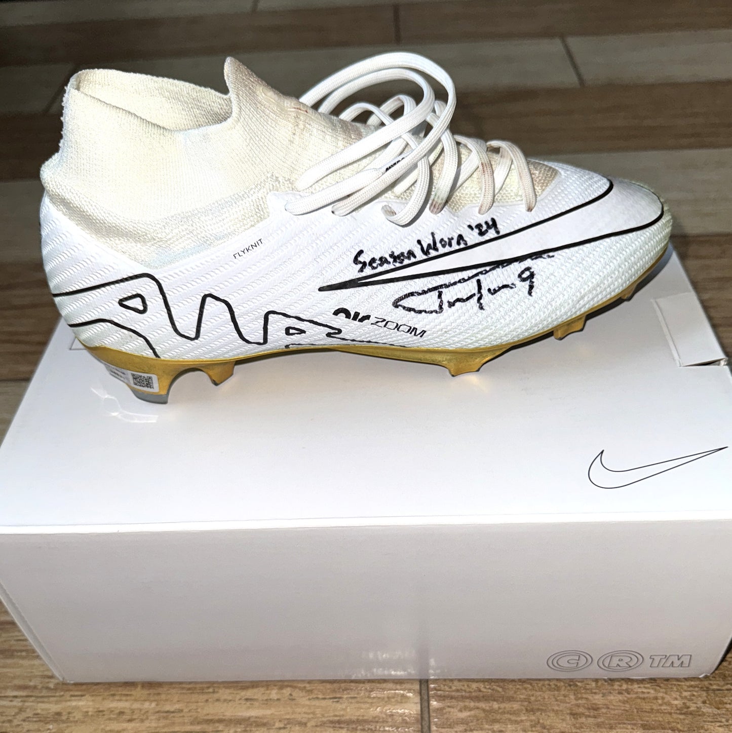Justin Tucker Signed✍️GAME-WORN💪NFL Cleats👟11/07/24 Baltimore Ravens💜Inscribed. Worn vs Cincinnati Bengals💪