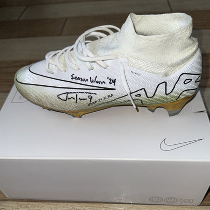 Justin Tucker Signed✍️GAME-WORN💪NFL Cleats👟11/07/24 Baltimore Ravens💜Inscribed. Worn vs Cincinnati Bengals💪