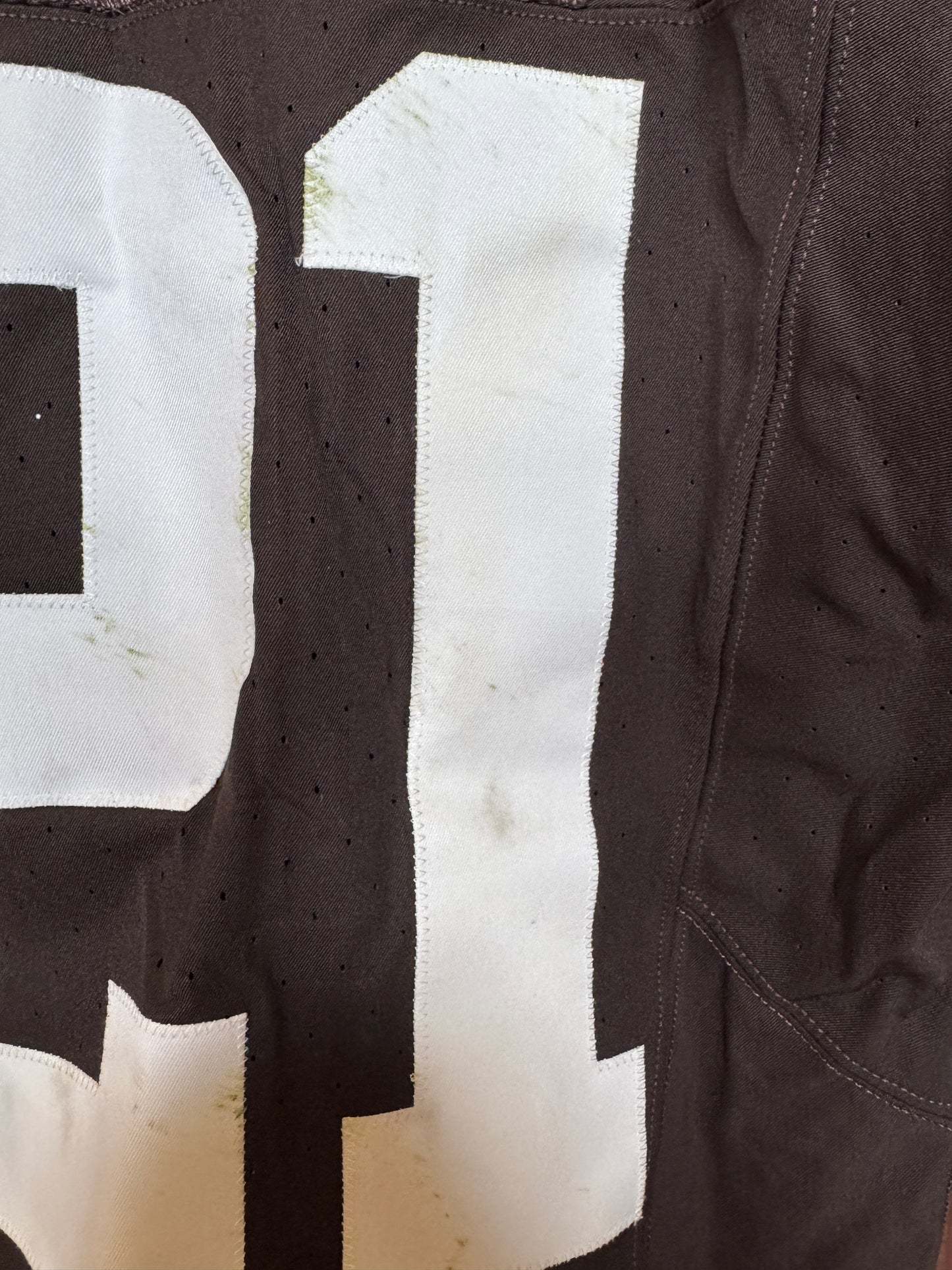 Denzel Ward GAME WORN/USED 10/01/23 💪 Cleveland Browns NFL Jersey 👕 vs. Baltimore Ravens Inc. PSA Authenticity 🛡️ + Jim Brown memorial Patch