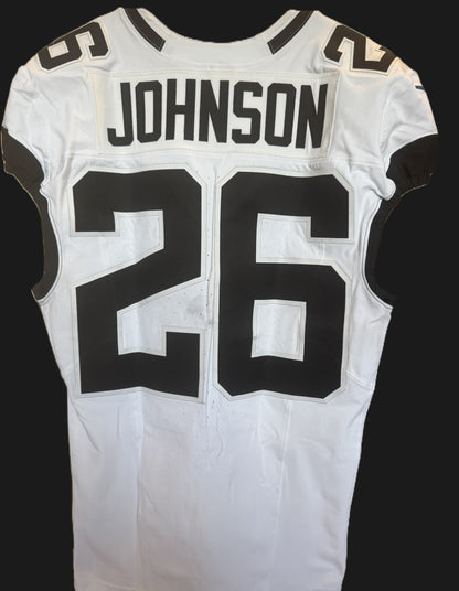 Antonio Johnson GAME USED 💪 10/13/24 Jacksonville Jaguars 🐆 Nike NFL Jersey 👕 vs. Chicago Bears Also includes PSA authentication 🛡️