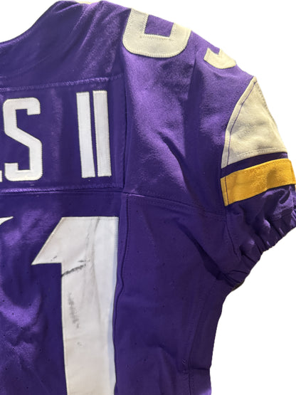 Pat Jones II GAME USED 10/06/24 PHOTO MATCHED 📸 Minnesota Vikings 👕 Jersey vs. New York Jets London Game ✅ Inc. PSA Authenticity