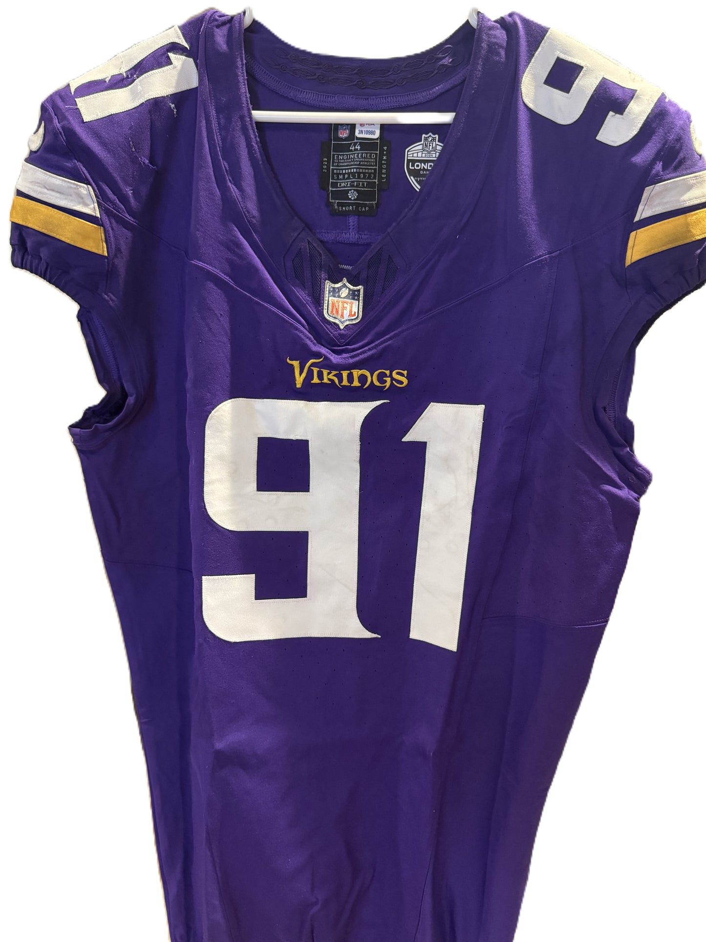 Pat Jones II GAME USED 10/06/24 PHOTO MATCHED 📸 Minnesota Vikings 👕 Jersey vs. New York Jets London Game ✅ Inc. PSA Authenticity