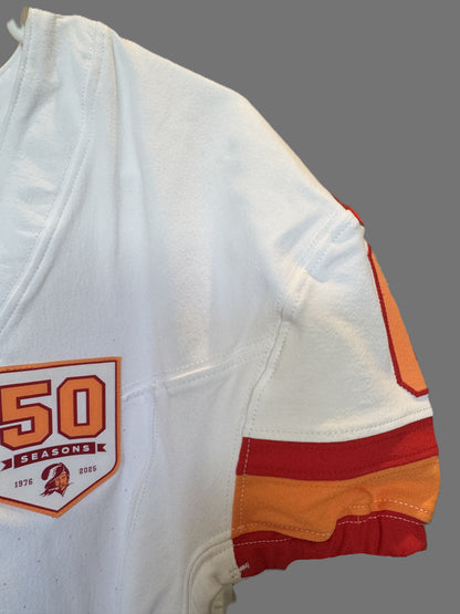 Baker Mayfield GAME-ISSUED🔥Tampa Bay Buccaneers Nike NFL Iconic 1976 Jersey 👕 Also includes Certificate of Authenticity + 50 Seasons Patch 🛡️