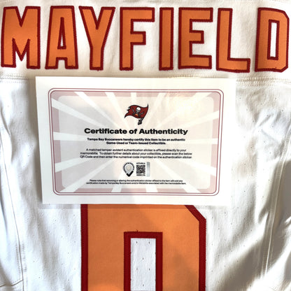 Baker Mayfield GAME-ISSUED🔥Tampa Bay Buccaneers Nike NFL Iconic 1976 Jersey 👕 Also includes Certificate of Authenticity + 50 Seasons Patch 🛡️