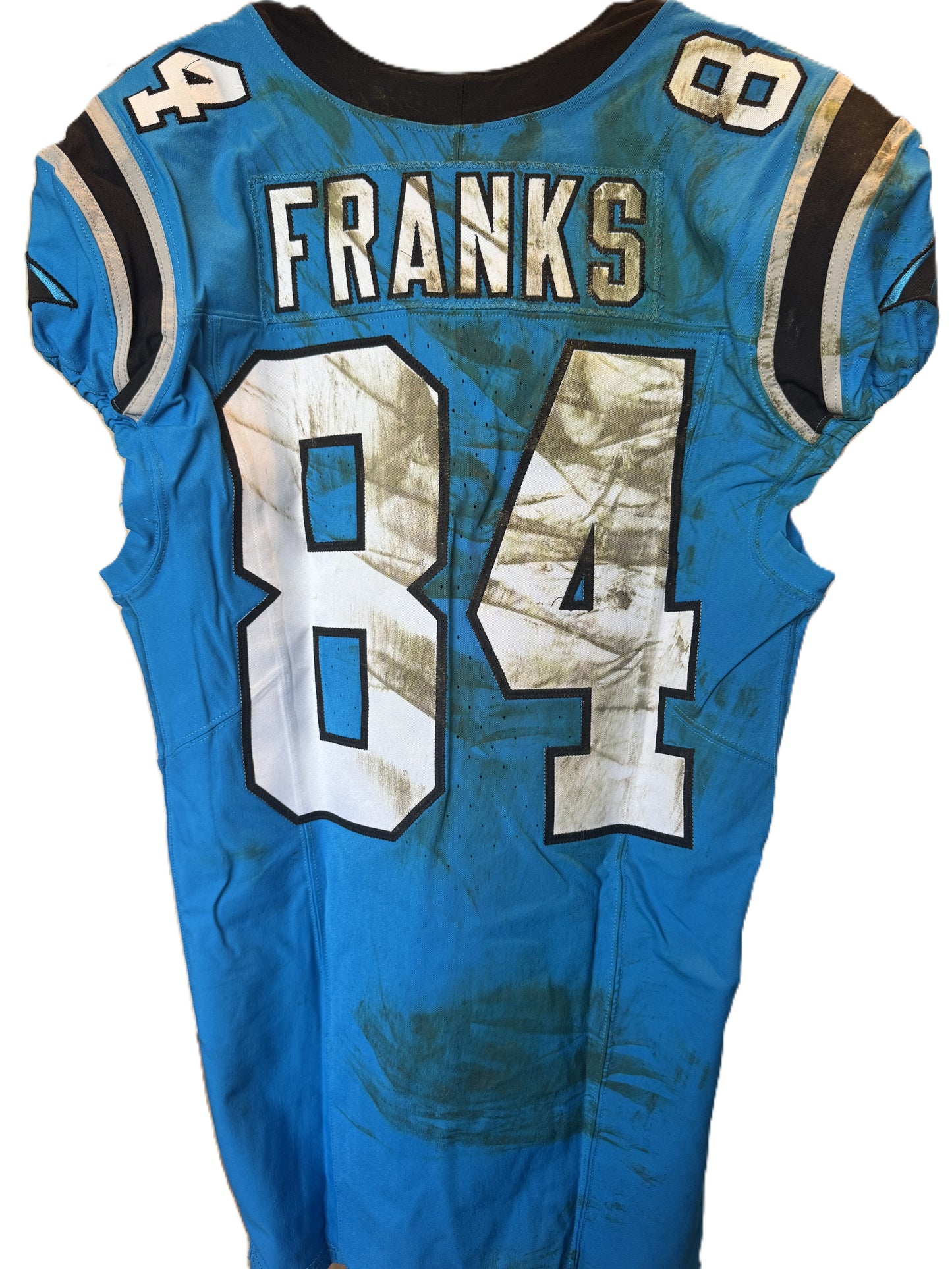 Feleipe Franks GAME WORN 💪 11/10/24 Carolina Panthers 🐆 NFL Jersey 👕 vs. Giants – NFL Munich Game - PSA Certified