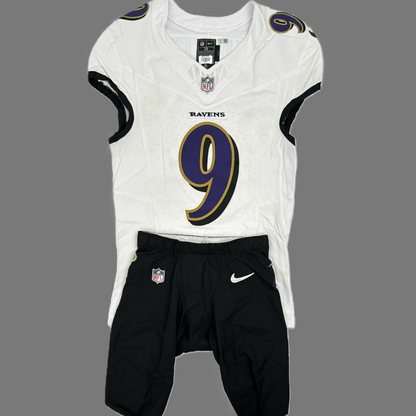 Justin Tucker GAME WORN💪11/17/24 Baltimore Ravens💜NFL Jersey + Pants set vs. Steelers