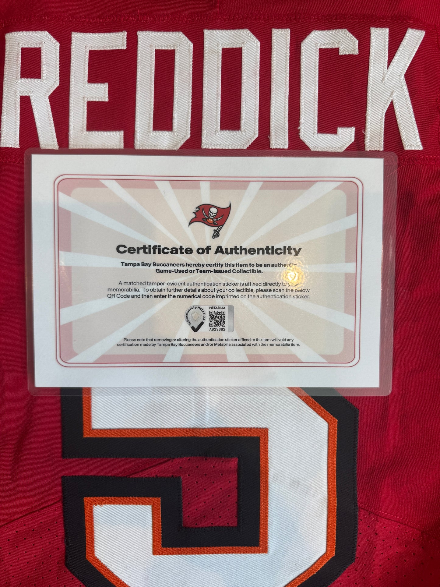 Haason Reddick GAME-WORN💪09/15/25 Tampa Bay Buccaneers On-Field NFL Jersey👕