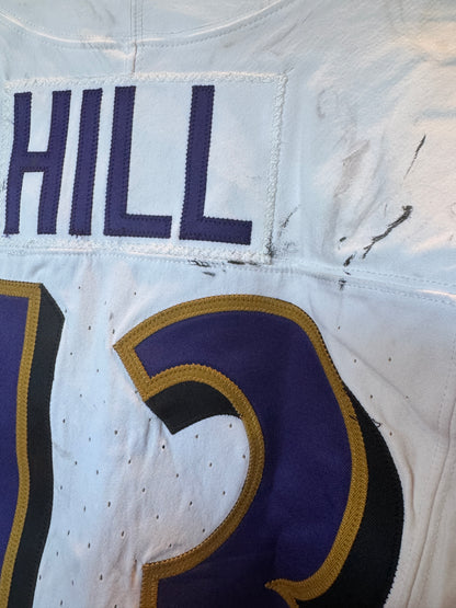 Justice Hill GAME-WORN💪10/06/24 PHOTO-MATCHED📸Baltimore Ravens💜NFL Jersey vs. Bengals