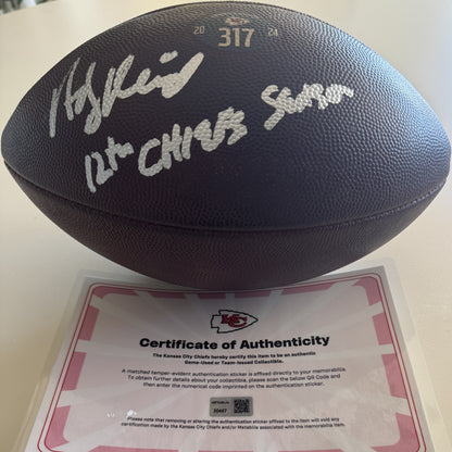 Andy Reid Hand-Signed + Inscribed "12th Chiefs Season" Game-Used Ball 01/05/25 Kansas City Chiefs vs. Denver Broncos