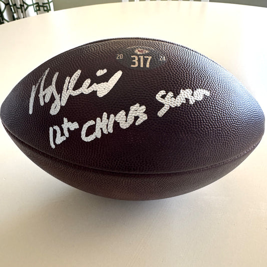 Andy Reid Hand-Signed + Inscribed "12th Chiefs Season" Game-Used Ball 01/05/25 Kansas City Chiefs vs. Denver Broncos