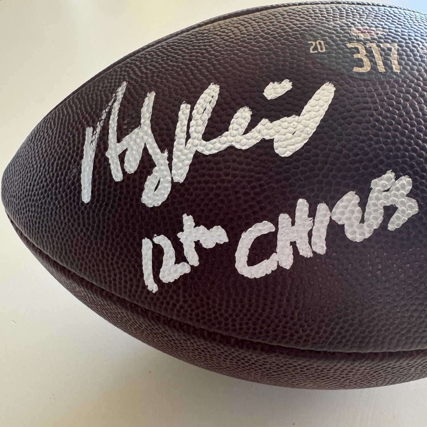Andy Reid Hand-Signed + Inscribed "12th Chiefs Season" Game-Used Ball 01/05/25 Kansas City Chiefs vs. Denver Broncos