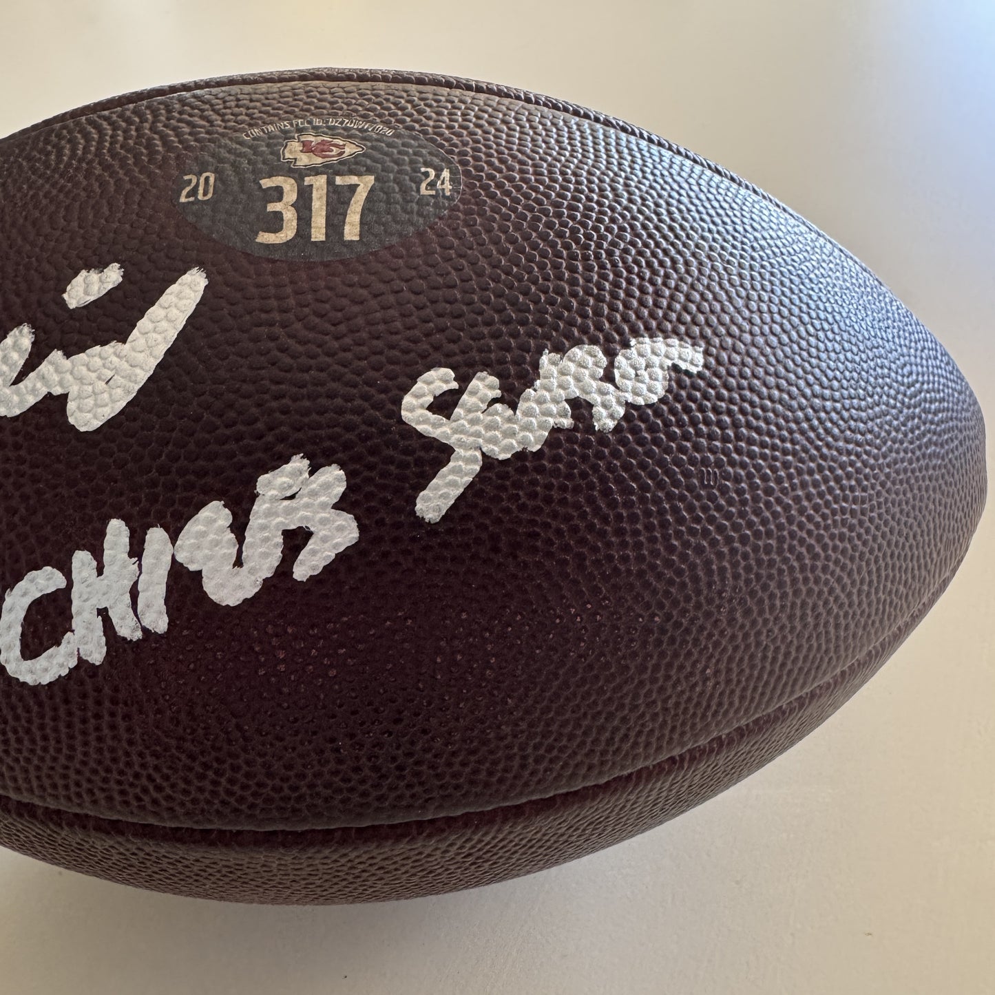 Andy Reid Hand-Signed + Inscribed "12th Chiefs Season" Game-Used Ball 01/05/25 Kansas City Chiefs vs. Denver Broncos