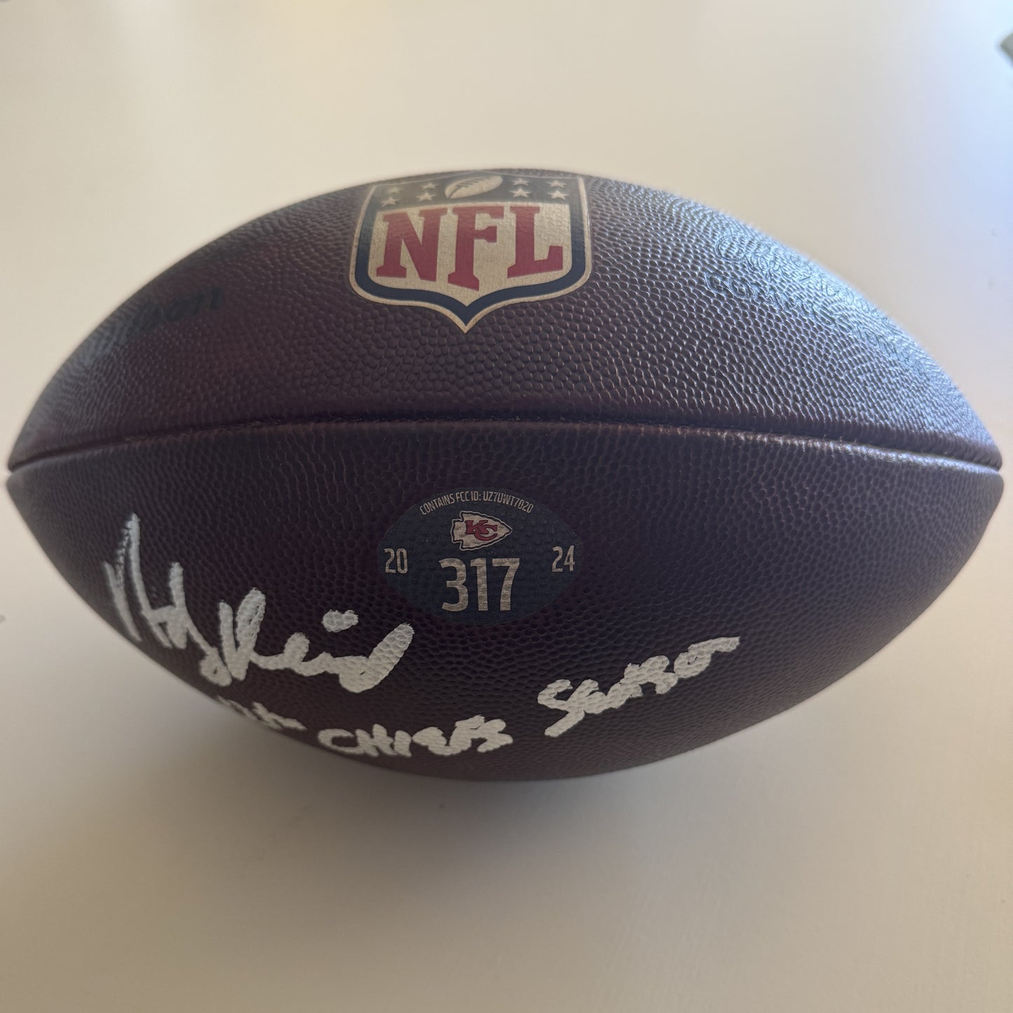 Andy Reid Hand-Signed + Inscribed "12th Chiefs Season" Game-Used Ball 01/05/25 Kansas City Chiefs vs. Denver Broncos