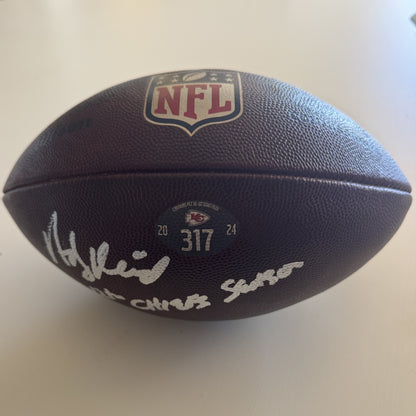 Andy Reid Hand-Signed + Inscribed "12th Chiefs Season" Game-Used Ball 01/05/25 Kansas City Chiefs vs. Denver Broncos